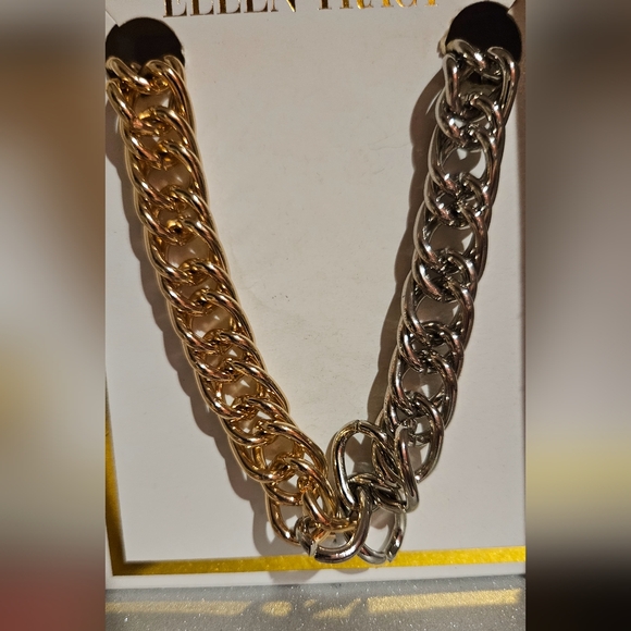 Ellen Tracy Dual Tone Chain-Link Necklace - Picture 4 of 5